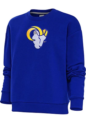 Antigua Los Angeles Rams Womens Full Front Chenille Victory Crew Sweatshirt