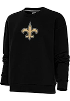 Antigua New Orleans Saints Womens Full Front Chenille Victory Crew Sweatshirt