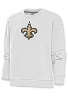 Antigua New Orleans Saints Womens Full Front Chenille Victory Crew Sweatshirt