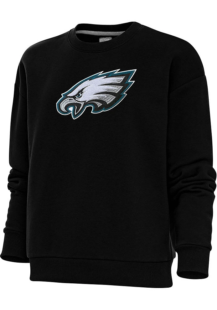Antigua Philadelphia Eagles Womens Full Front Chenille Victory Crew Sweatshirt