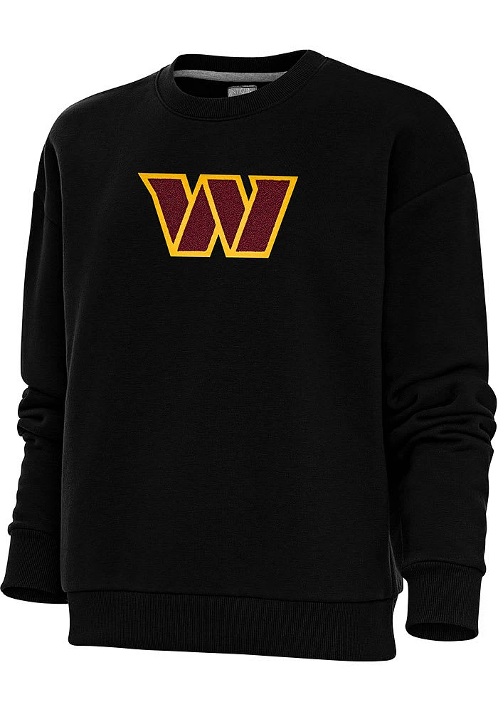 Antigua Washington Commanders Womens Full Front Chenille Victory Crew Sweatshirt