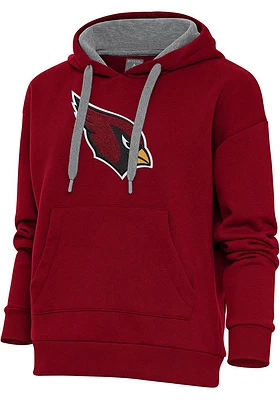 Antigua Arizona Cardinals Womens Cardinal Chenille Logo Victory Hooded Sweatshirt