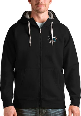 Antigua San Jose Sharks Mens Black Victory Long Sleeve Full Zip Jacket