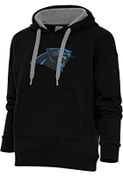 Antigua Carolina Panthers Womens Chenille Logo Victory Hooded Sweatshirt