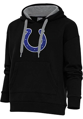 Antigua Indianapolis Colts Womens Chenille Logo Victory Hooded Sweatshirt