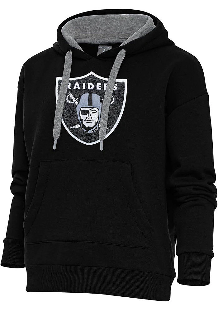 Antigua Las Vegas Raiders Womens Chenille Logo Victory Hooded Sweatshirt