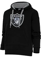 Antigua Las Vegas Raiders Womens Chenille Logo Victory Hooded Sweatshirt