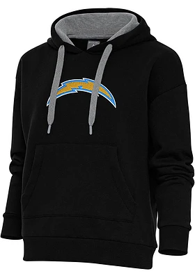 Antigua Los Angeles Chargers Womens Chenille Logo Victory Hooded Sweatshirt