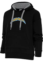 Antigua Los Angeles Chargers Womens Chenille Logo Victory Hooded Sweatshirt