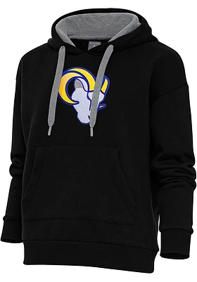 Antigua Los Angeles Rams Womens Chenille Logo Victory Hooded Sweatshirt