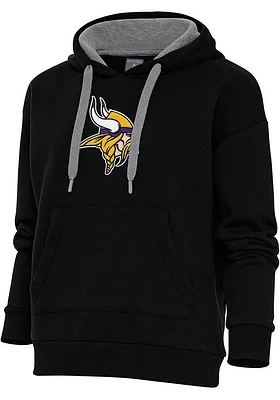 Antigua Minnesota Vikings Womens Chenille Logo Victory Hooded Sweatshirt