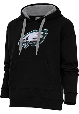 Antigua Philadelphia Eagles Womens Chenille Logo Victory Hooded Sweatshirt