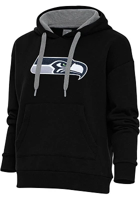 Antigua Seattle Seahawks Womens Chenille Logo Victory Hooded Sweatshirt