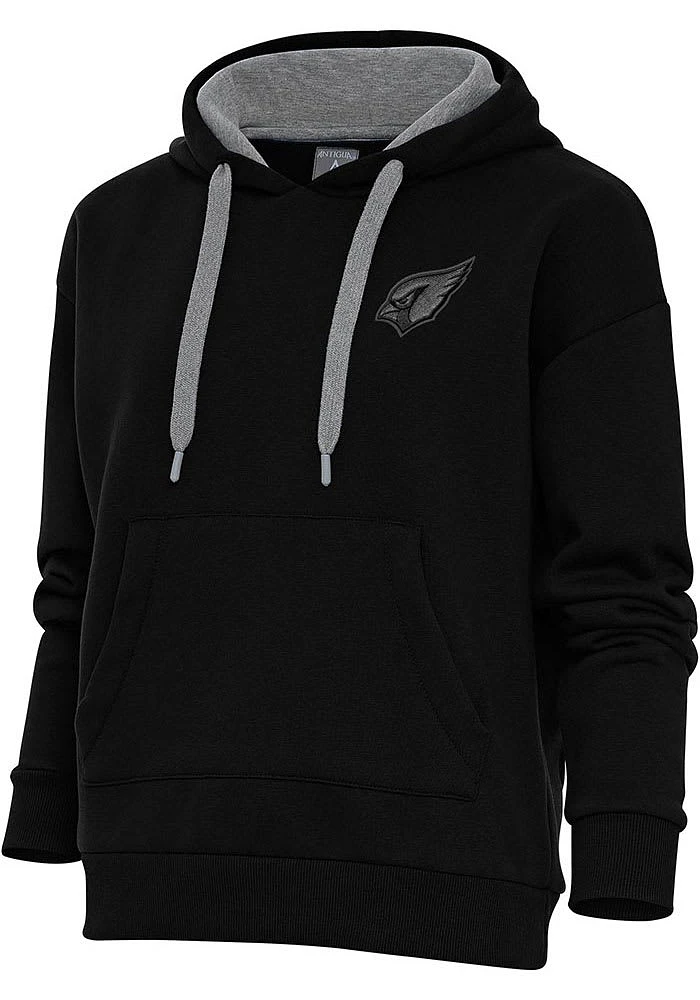 Antigua Arizona Cardinals Womens Black Tonal Logo Victory Hooded Sweatshirt