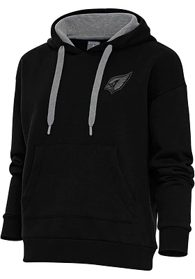 Antigua Arizona Cardinals Womens Black Tonal Logo Victory Hooded Sweatshirt