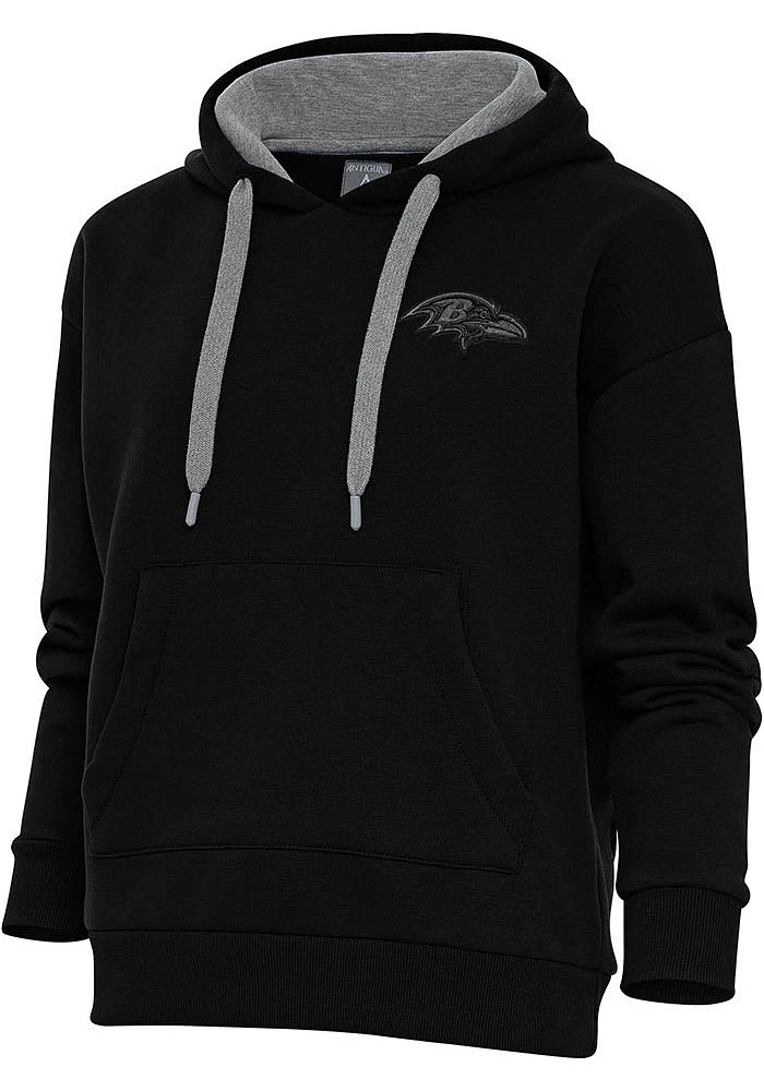 Antigua Baltimore Ravens Womens Black Tonal Logo Victory Hooded Sweatshirt