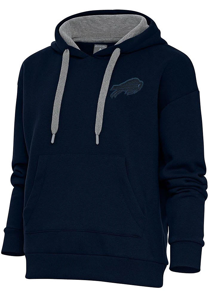 Antigua Buffalo Bills Womens Navy Blue Tonal Logo Victory Hooded Sweatshirt