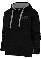 Antigua Carolina Panthers Womens Black Tonal Logo Victory Hooded Sweatshirt