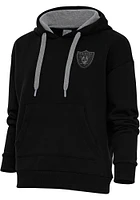 Antigua Las Vegas Raiders Womens Black Tonal Logo Victory Hooded Sweatshirt