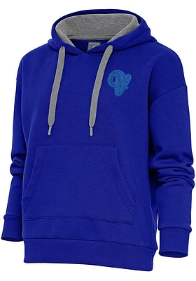 Antigua Los Angeles Rams Womens Blue Tonal Logo Victory Hooded Sweatshirt