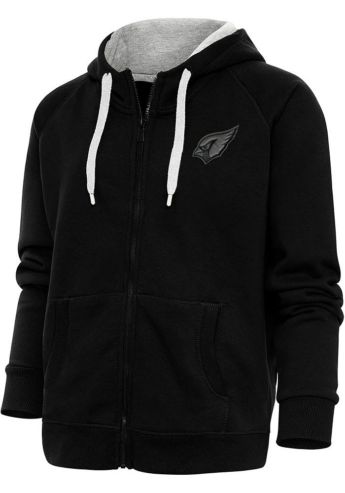Antigua Arizona Cardinals Womens Black Tonal Logo Victory Long Sleeve Full Zip Jacket