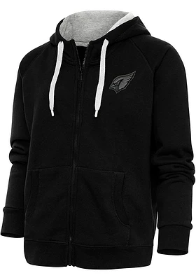 Antigua Arizona Cardinals Womens Black Tonal Logo Victory Long Sleeve Full Zip Jacket