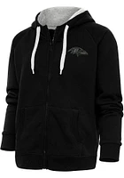 Antigua Baltimore Ravens Womens Black Tonal Logo Victory Long Sleeve Full Zip Jacket