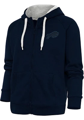 Antigua Buffalo Bills Womens Navy Blue Tonal Logo Victory Long Sleeve Full Zip Jacket