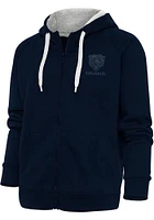 Antigua Chicago Bears Womens Navy Blue Tonal Logo Victory Long Sleeve Full Zip Jacket