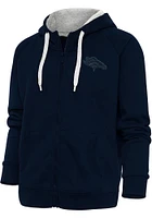 Antigua Denver Broncos Womens Navy Blue Tonal Logo Victory Long Sleeve Full Zip Jacket