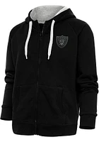 Antigua Las Vegas Raiders Womens Black Tonal Logo Victory Long Sleeve Full Zip Jacket