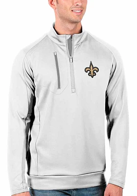 Antigua New Orleans Saints Mens Generation Long Sleeve Qtr Zip Pullover