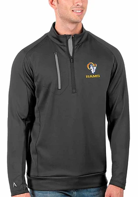 Antigua Los Angeles Rams Mens Grey Generation Long Sleeve Qtr Zip Pullover
