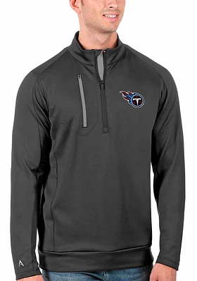 Antigua Tennessee Titans Mens Grey Generation Long Sleeve Qtr Zip Pullover