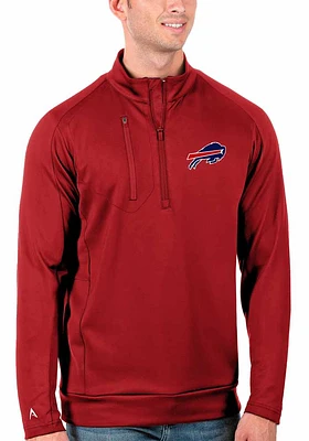 Antigua Buffalo Bills Mens Red Generation Long Sleeve Qtr Zip Pullover