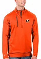 Antigua Cincinnati Bengals Mens Generation Long Sleeve Qtr Zip Pullover