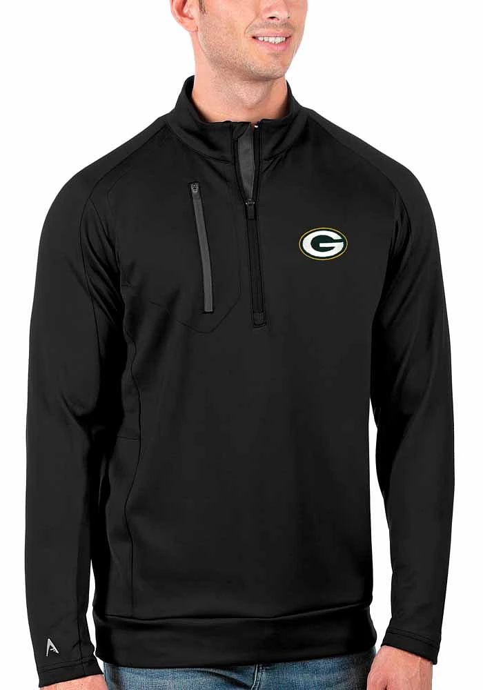 Antigua Green Bay Packers Mens Generation Long Sleeve Qtr Zip Pullover