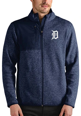 Antigua Detroit Tigers Mens Navy Blue Fortune Long Sleeve Full Zip Jacket