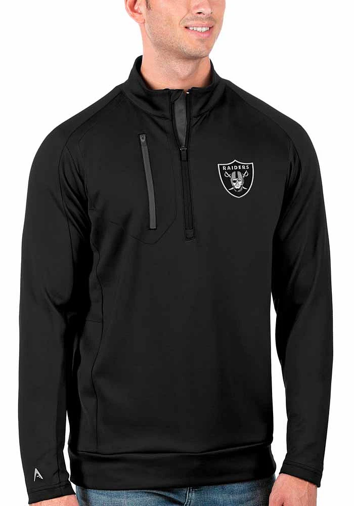 Antigua Las Vegas Raiders Mens Generation Long Sleeve Qtr Zip Pullover