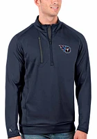 Antigua Tennessee Titans Mens Navy Blue Generation Long Sleeve Qtr Zip Pullover