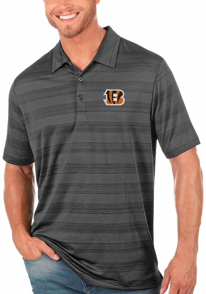 Antigua Cincinnati Bengals Mens Compass Short Sleeve Polo