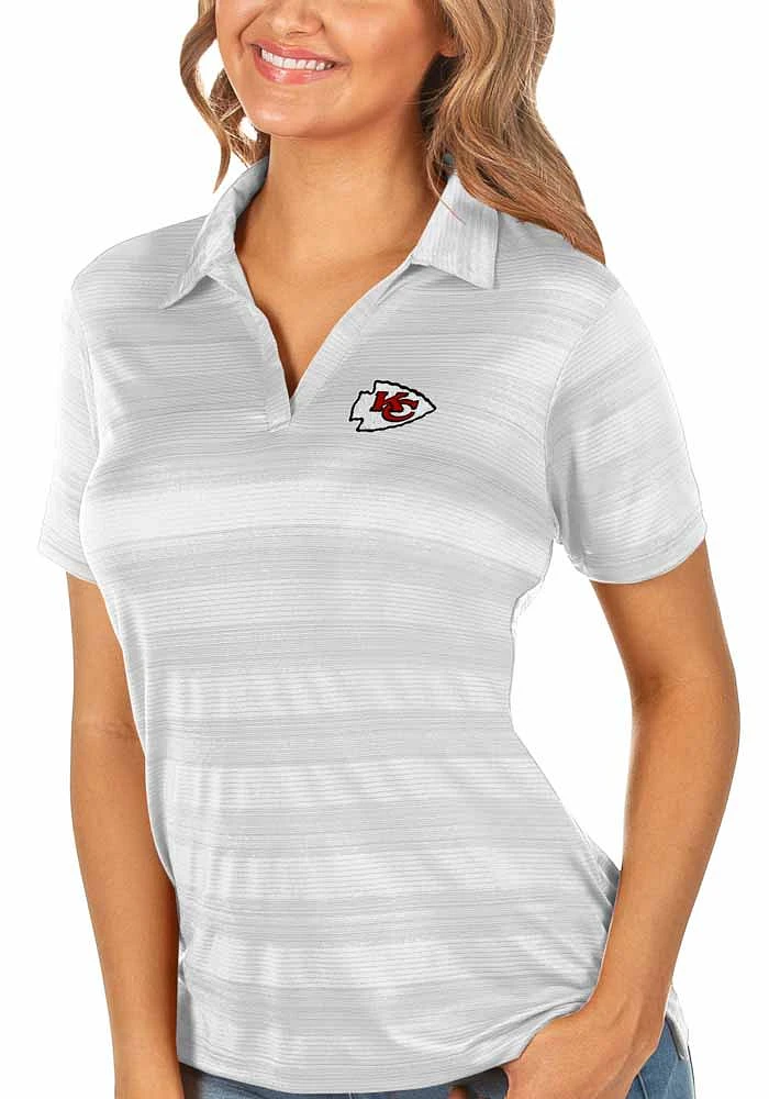 Antigua Kansas City Chiefs Womens Compass Short Sleeve Polo Shirt