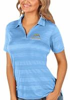 Antigua Los Angeles Chargers Womens Light Blue Compass Short Sleeve Polo Shirt