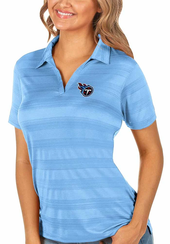 Antigua Tennessee Titans Womens Light Blue Compass Short Sleeve Polo Shirt
