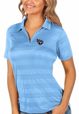 Antigua Tennessee Titans Womens Light Blue Compass Short Sleeve Polo Shirt