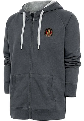 Antigua Atlanta United FC Mens Charcoal Victory Long Sleeve Full Zip Jacket
