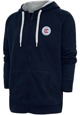 Antigua Chicago Fire Mens Navy Blue Victory Long Sleeve Full Zip Jacket