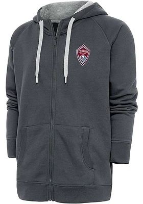 Antigua Colorado Rapids Mens Charcoal Victory Long Sleeve Full Zip Jacket