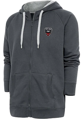 Antigua DC United Mens Charcoal Victory Long Sleeve Full Zip Jacket
