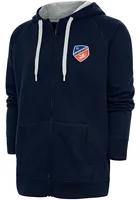 Antigua FC Cincinnati Mens Navy Blue Victory Long Sleeve Full Zip Jacket